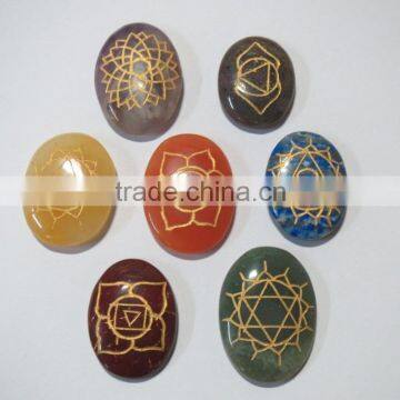 Seven Body Chakra Engarved Reiki Sets Healing Crystals Spirituality Energy Stones photo-3