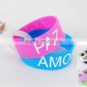 fashion pretty printing silicone bracelet for gift