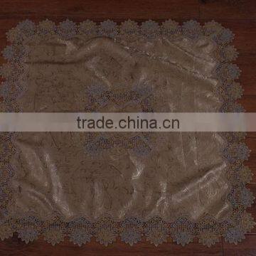 Hot Sale Good Quality Square Coffee Color Watersoluble Lace Table Cloth Made in China