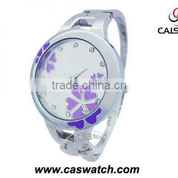 alloy floral bangle watch ladies