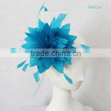 Teal feather comb hair accessory