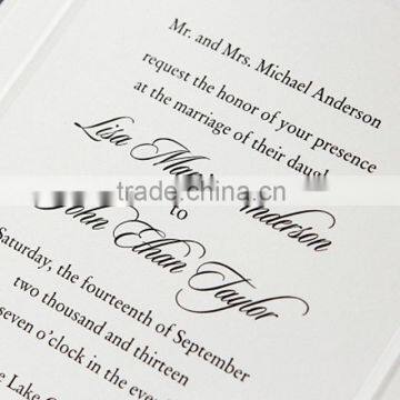 Elegant & Romantic White Pocket Fold Wedding Invitation With Silver Bow & Silver Border photo-5