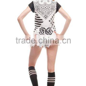 High Quality Custom 3D Printing Hustle Sports Gym Tshirt Women photo-4