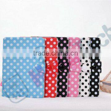 Color Dot Wallet Leather Case for iPad Mini with Buckle,For iPad Mini Dot Book Style Wallet Leather Case,With Card Slot & Buckle