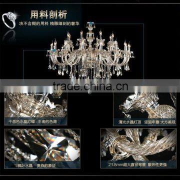 China Wholesalers Modern Pendant Light Cognac LED Crystal Chandelier Big Glass Chandeliers Hanging Lamp Lighting CZ3010/16+8 photo-5