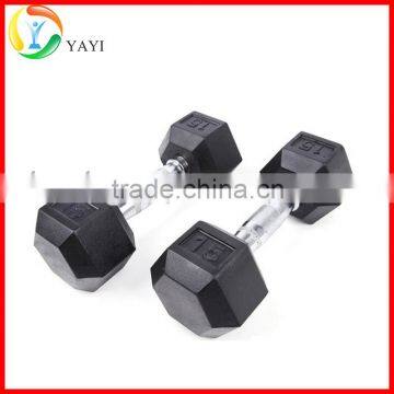 Gym Equipment Rubber Coated Hex Dumbbell