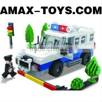 bd-63618502 building block set police car plastic intelligent building block 150pcs