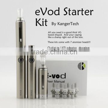 100% Original 650mAh/1000mAh Kanger eVod Bottom Coil Clearomizer Starter Kit