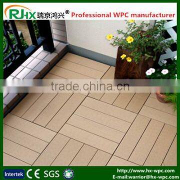 Solar decking tiles/non-slip wood composite decking tiles/wpc interlocking decking tiles