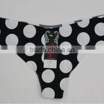 One Piece Ladies Sexy Dot Print Seamless Laser Cut Thong