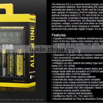 Best seller Hig Quality battery charger Nitecore smart charger D4 China origin