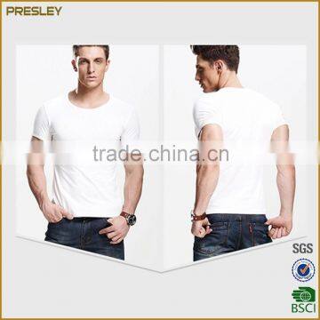 Hot Sale Men's Short Sleeve Slim Fit Gym t Shirts Softextile Cotton Solid Color t Shirts