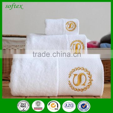 wholesale 5 star luxury hotel supplies custom logo cotton face towels with embriodery