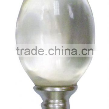 Home Decor Clear Egg-shaped Ball Finial & Curtain Rod; Curtain Hardware; Curtain Accessory; Window Drapery Hardware; Drapery Rod