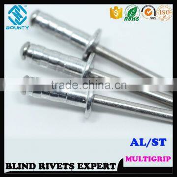 HIGH QUALITY FACTORY DOME HEAD ALUMINUM STEEL MULTI GRIP RIVETS