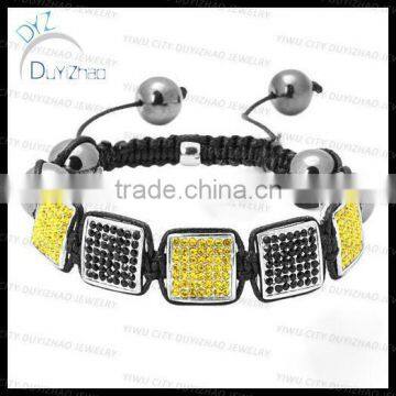 High quality czech stone square shamballa bracelet