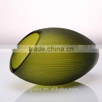 Promotion Decor Glass Oval Vase Green Cheap photo-2