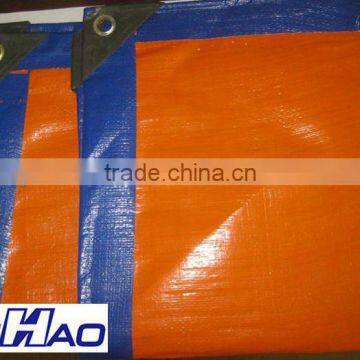 200gsm orange and blue color raw material pe tarpaulin&aluminium eyelet pe tarpaulin&picnic mat