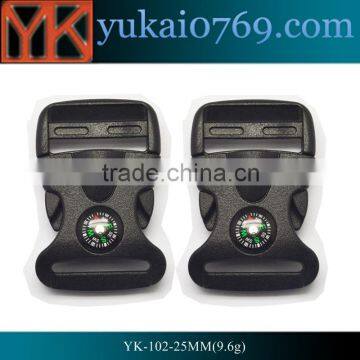 Yukai wholesale 1" plastic compass buckle for bags plastic bag buckle