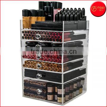 Diamond Knob 6 Drawers Acrylic Makeup Organizer Cube clear acrylic storage box as seen on amazon