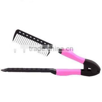 Plastic Hair brush And Hair Straightener With Comb