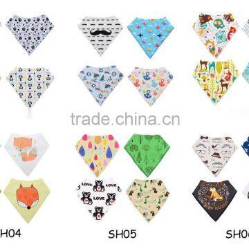 Hot sale Popular Stylish 100% Cotton Alva Baby Bandana Bibs for cleaning up saliva