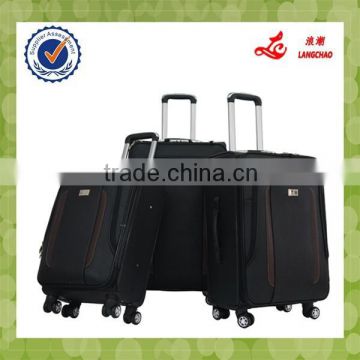 Black Four Wheels Spinner 360-Degree Built-in Luggage Protector