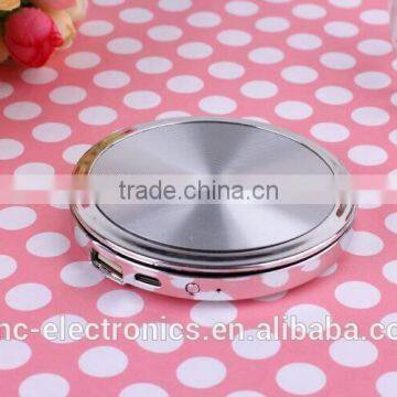 Fashion Design Portable Mirror Power Bank With Cable Usb Mobile Charger for Women and Promotional Gift photo-2