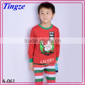 Wholesale hot selling latest fashion cotton children pajamas christmas santa claus baby clothes