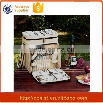 Insulated clear polyester flexible food lunch cooler bag with drink holder thermostat bag food delivery cooler bag manufacturer