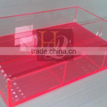 Acrylic tray with insert, Red color acrylic compartment jewelry tray