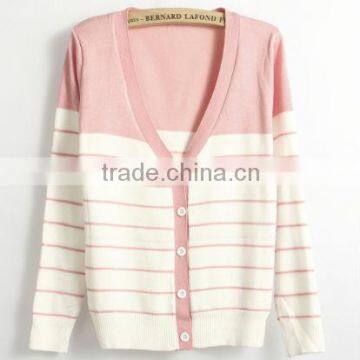 Suitable knit stripe cardigan sweaters for women