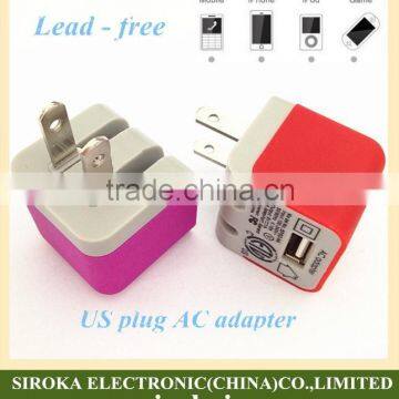 Hottest selling universal US folding plug micro USB wall charger 5V 1A travel wall charger adapter for Samsung for iPhone