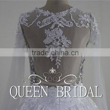 QUEEN BRIDAL 2016 New Design Ball Gown Luxury Bridal Arabic Wedding Dress Lace Long Sleeve photo-5