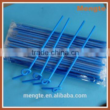 blue juice flexible plastic drinking straw