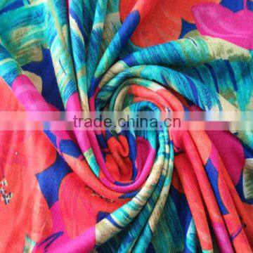 2014 colorful Poly spun knitting printed fabric