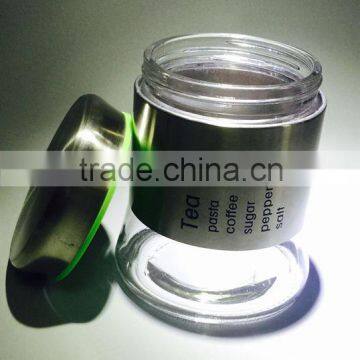 High Quality Stainless Steel Glass Stortage Jar With Plastic Lid photo-2