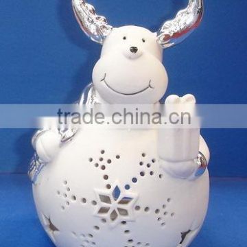 Xmas ceramic giftware,santa candle holder