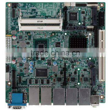 Mini-ITX SBC mainboard supports Intel Atom D525/D425, DDR3, VGA, three GbE, six COM, USB 2.0 and SATA 3Gb/s