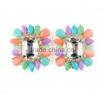 Fine Jewelry 2016 Hanging Earrings Stud Design Square Women's Wedding Shining Crystal Earrings