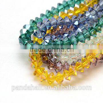 Plated Imitation Jewellery Glass Crystal Beads Strings, Bicone, 6mm(EGLA-J027-M2)