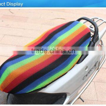 Black color rainbow color motor seat cover honeycomb mesh