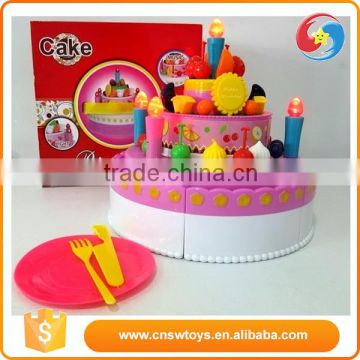 Pretend Food play plastic Birthday Cake Kitchen Toy cooking new