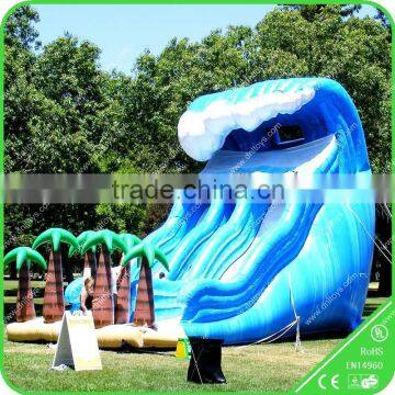 inflatable pool slide with climbing wall,inflatable tropical water slide,inflatable slide pool