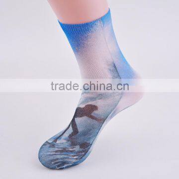 Hot sale lady's sublimation crew socks fashion printing socks