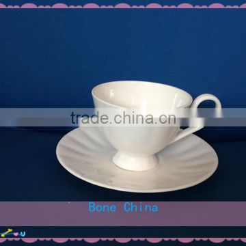 200cc pure white porcelain cup and saucer with your own decal