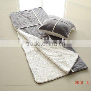 Polar fleece throw with sherpa backing