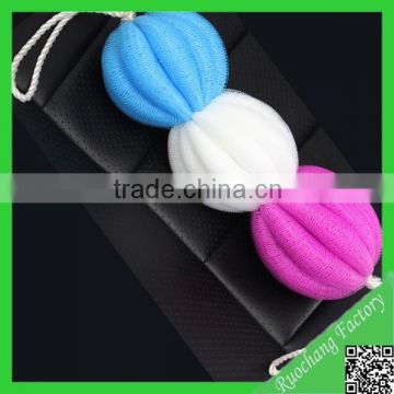 Newest design colorful pe mesh bath sponge,body bath sponge wholesale