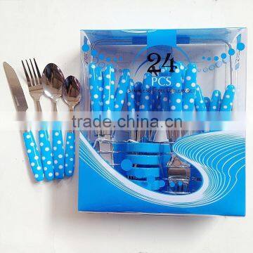 Candy Color Stainless Steel Cutlery with Plastic Handle