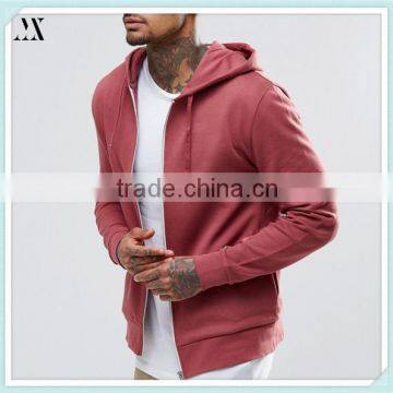 2016 Custom Wholesale Man Hoodie Zip Front Custom Hoodie In Red